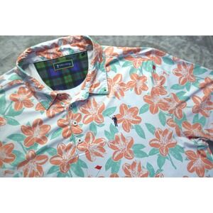 William Murray‎ Men's 2XL Performance Golf Polo Shirt Floral Print Short Sleeve
